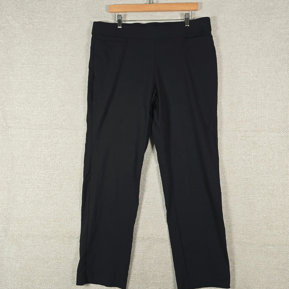 Liz Claiborne Career Womens Black Pull On Straight Leg Dress Pants Size 16